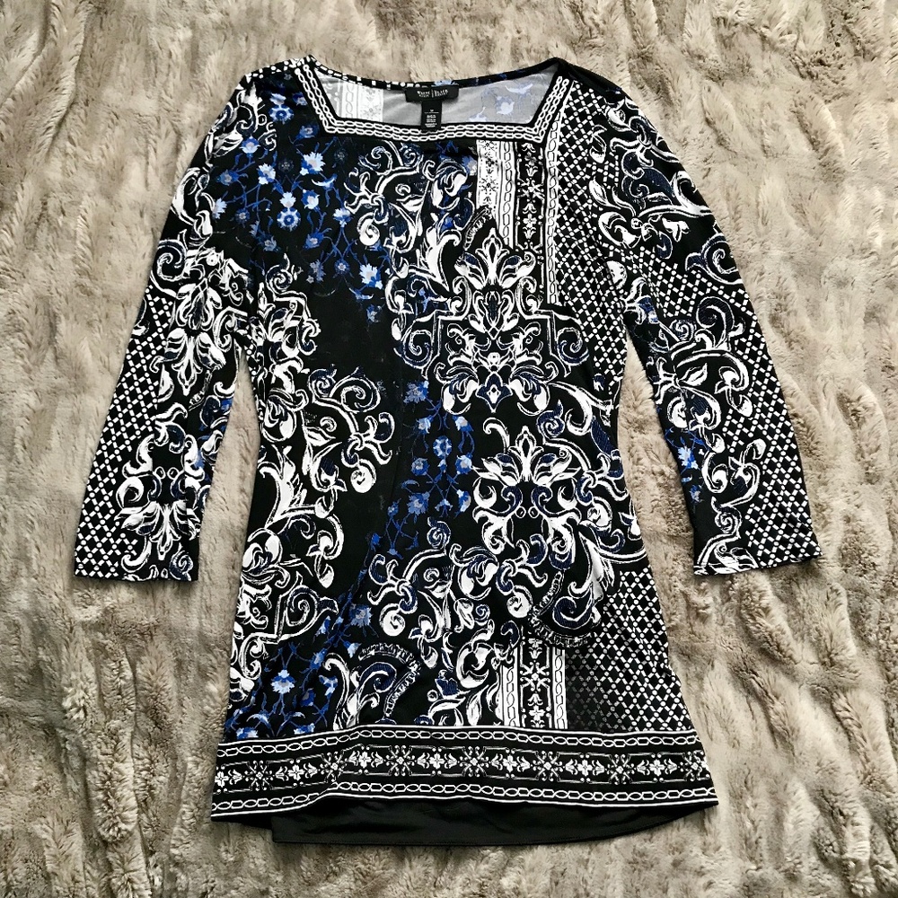 White House Black Market Blue Boho Dress